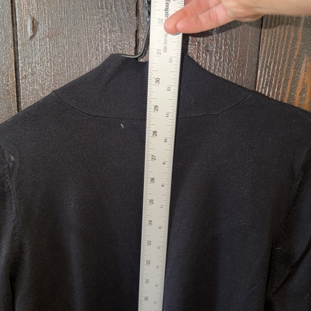 89 + Madison Open Front Long Sleeve Black Cardigan Sweater Womens Size PS Pocket - Picture 7 of 10